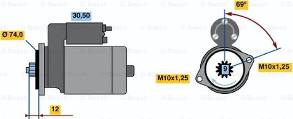 BOSCH 0 986 014 501 - Стартер autospares.lv