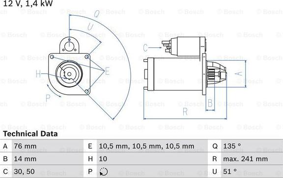 BOSCH 0 986 014 600 - Стартер autospares.lv