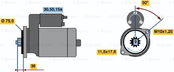 BOSCH 0 986 014 041 - Стартер autospares.lv