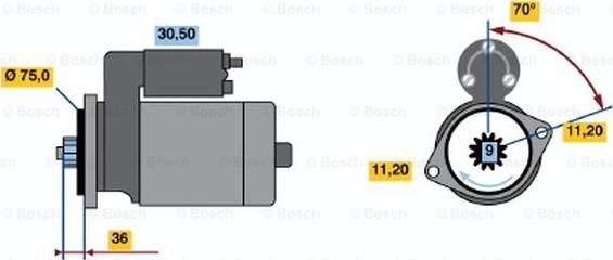 BOSCH 0 986 014 051 - Стартер autospares.lv