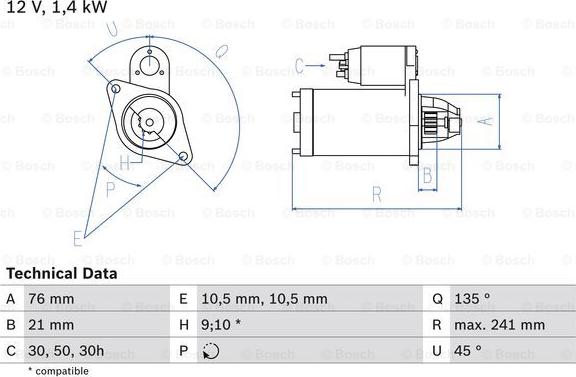 BOSCH 0 986 014 840 - Стартер autospares.lv