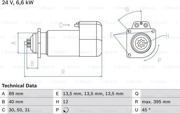 BOSCH 0 986 015 670 - Стартер autospares.lv