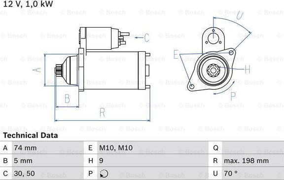 BOSCH 0 986 015 001 - Стартер autospares.lv