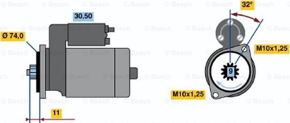 BOSCH 0 986 015 351 - Стартер autospares.lv