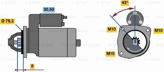 BOSCH 0 986 015 230 - Стартер autospares.lv