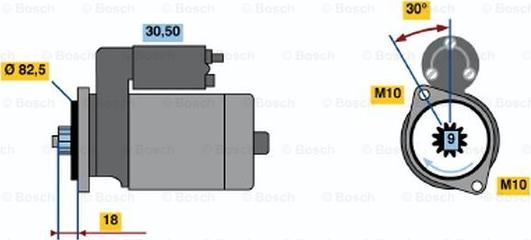 BOSCH 0 986 015 791 - Стартер autospares.lv