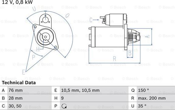 BOSCH 0 986 015 701 - Стартер autospares.lv