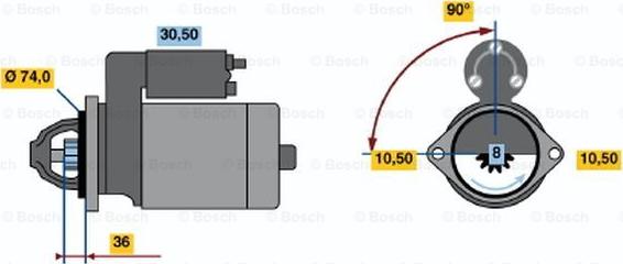 BOSCH 0 986 015 781 - Стартер autospares.lv