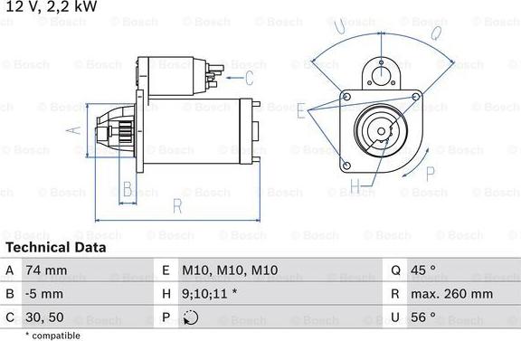 BOSCH 0 986 016 950 - Стартер autospares.lv