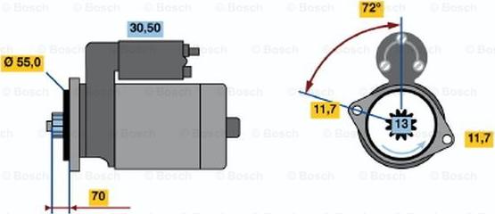 BOSCH 0 986 016 511 - Стартер autospares.lv