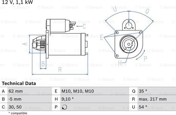 BOSCH 0 986 016 530 - Стартер autospares.lv