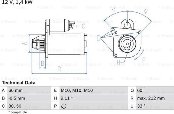 BOSCH 0 986 016 570 - Стартер autospares.lv