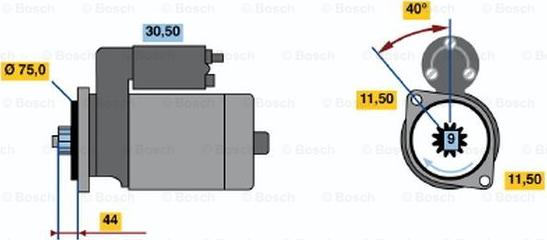 BOSCH 0 986 016 651 - Стартер autospares.lv