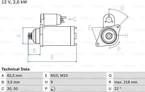 BOSCH 0 986 016 021 - Стартер autospares.lv