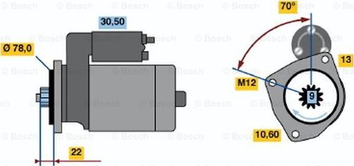 BOSCH 0 986 016 161 - Стартер autospares.lv