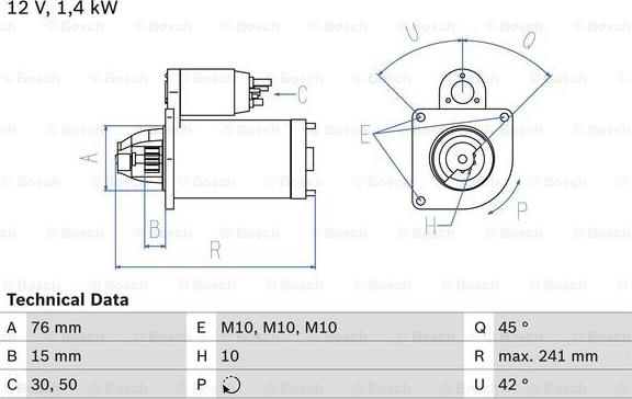 BOSCH 0 986 016 350 - Стартер autospares.lv