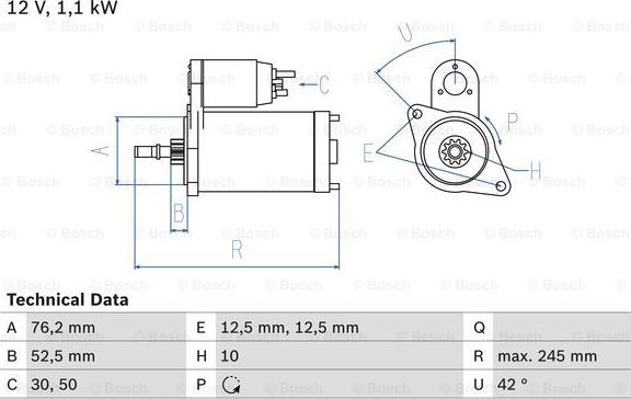 BOSCH 0 986 016 300 - Стартер autospares.lv