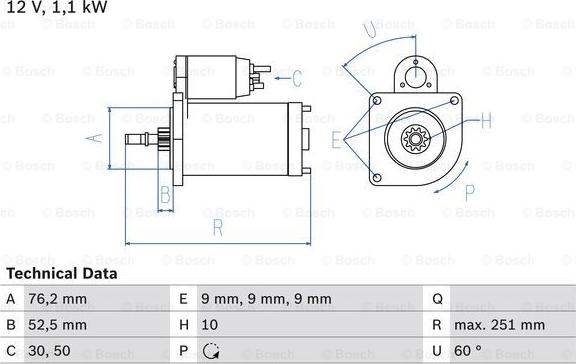 BOSCH 0 986 016 750 - Стартер autospares.lv