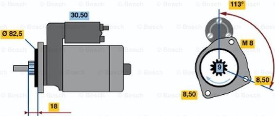 BOSCH 0 986 010 910 - Стартер autospares.lv