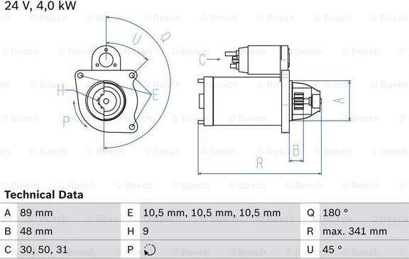 BOSCH 0 986 010 980 - Стартер autospares.lv