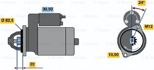 BOSCH 0 986 010 930 - Стартер autospares.lv