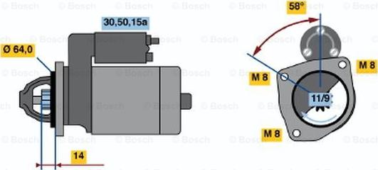 BOSCH 0 986 010 450 - Стартер autospares.lv