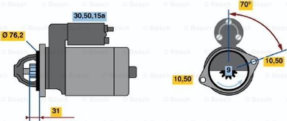 BOSCH 0 986 010 430 - Стартер autospares.lv