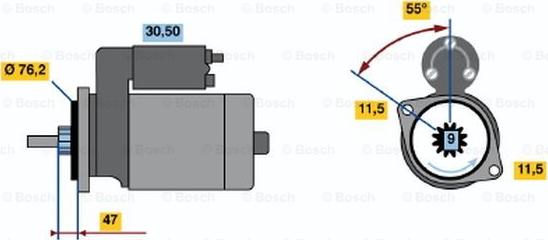 BOSCH 0 986 010 470 - Стартер autospares.lv