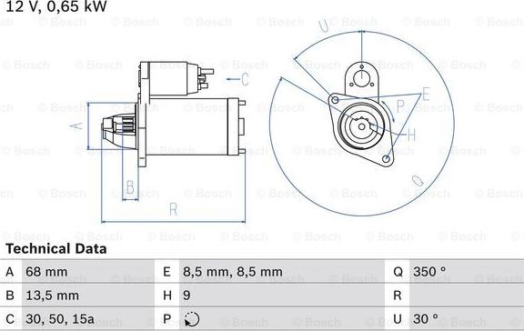 BOSCH 0 986 010 040 - Стартер autospares.lv