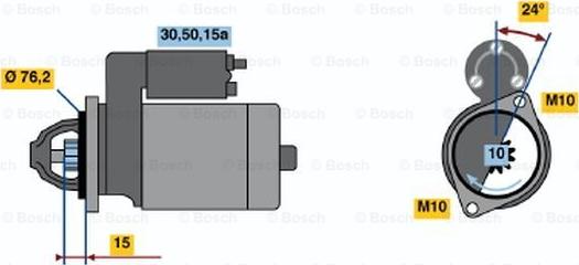 BOSCH 0 986 010 020 - Стартер autospares.lv