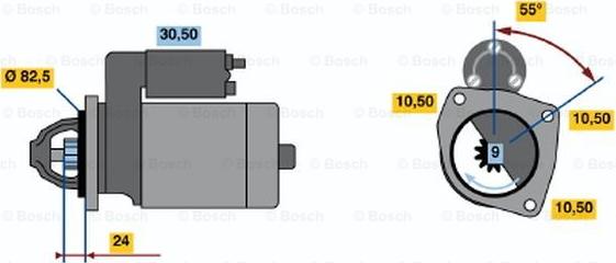 BOSCH 0 986 010 190 - Стартер autospares.lv