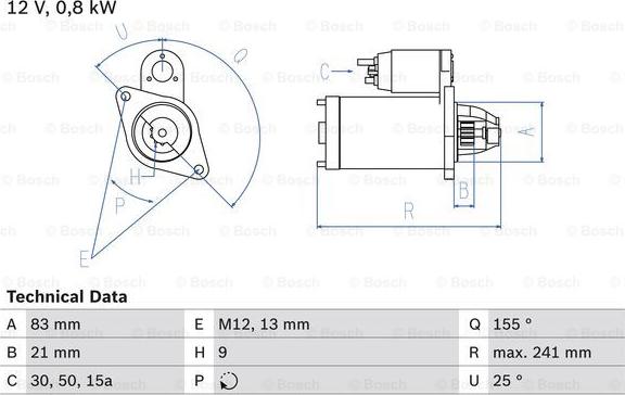 BOSCH 0 986 010 110 - Стартер autospares.lv