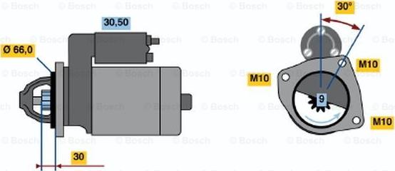 BOSCH 0 986 010 860 - Стартер autospares.lv