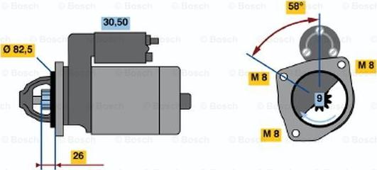 BOSCH 0 986 010 880 - Стартер autospares.lv