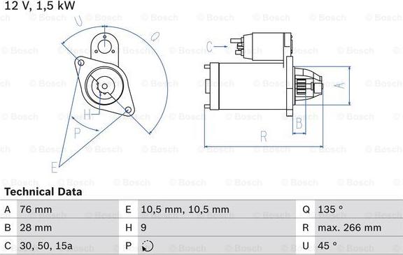 BOSCH 0 986 010 870 - Стартер autospares.lv