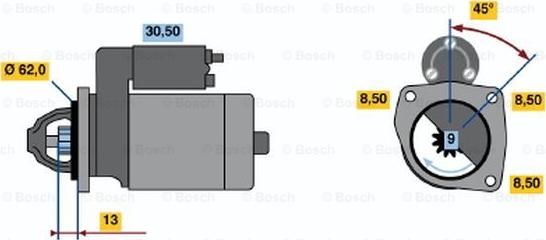 BOSCH 0 986 010 330 - Стартер autospares.lv