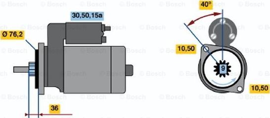 BOSCH 0 986 010 370 - Стартер autospares.lv