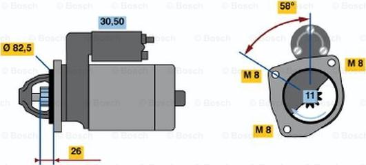 BOSCH 0 986 010 290 - Стартер autospares.lv