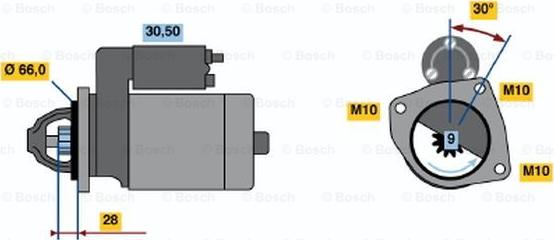 BOSCH 0 986 010 220 - Стартер autospares.lv