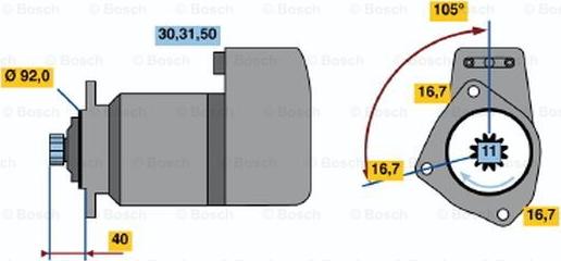 BOSCH 0 986 011 430 - Стартер autospares.lv