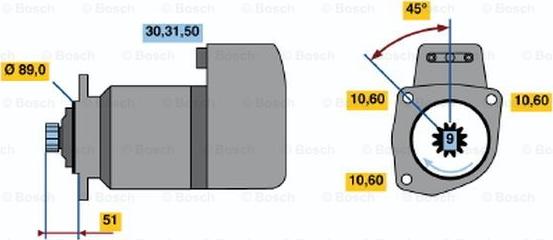 BOSCH 0 986 011 540 - Стартер autospares.lv