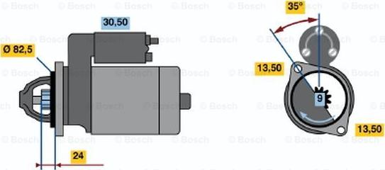 BOSCH 0 986 011 010 - Стартер autospares.lv