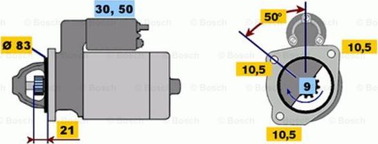 BOSCH 0 986 011 070 - Стартер autospares.lv