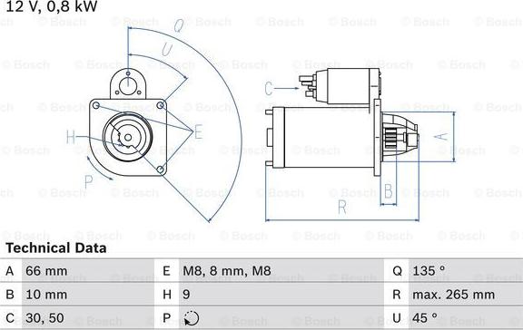 BOSCH 0 986 011 830 - Стартер autospares.lv