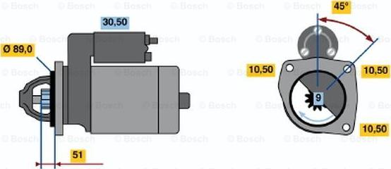 BOSCH 0 986 011 340 - Стартер autospares.lv