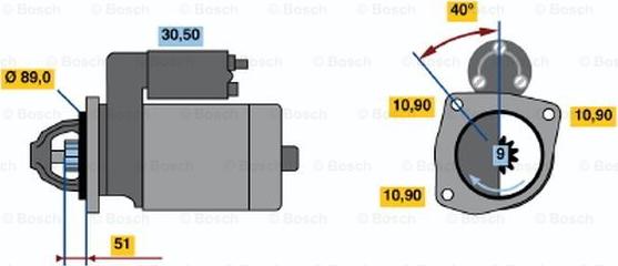 BOSCH 0 986 011 250 - Стартер autospares.lv