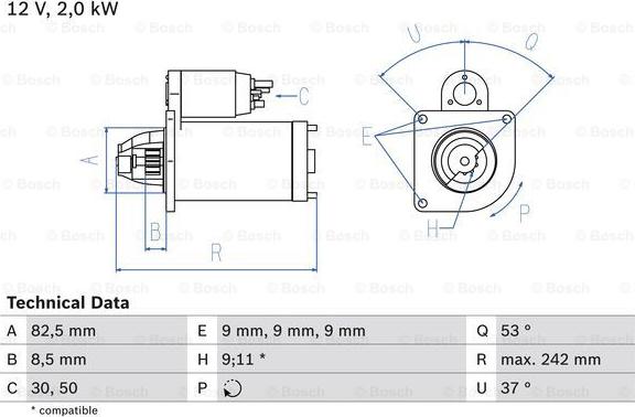 BOSCH 0 986 018 450 - Стартер autospares.lv