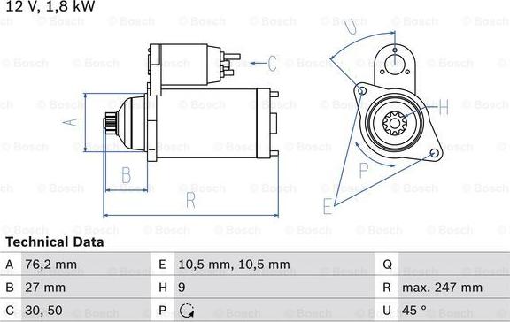 BOSCH 0 986 018 410 - Стартер autospares.lv