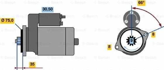 BOSCH 0 986 018 551 - Стартер autospares.lv