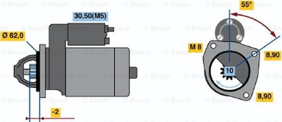 BOSCH 0 986 018 521 - Стартер autospares.lv